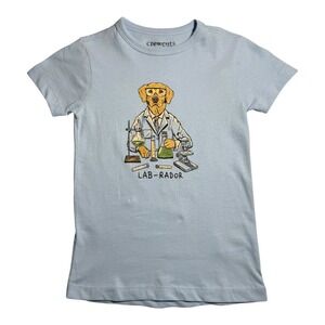 Crewcuts XXS Kids‎ T-Shirt Lab-rador Dog Graphic Blue Science Experiment Top